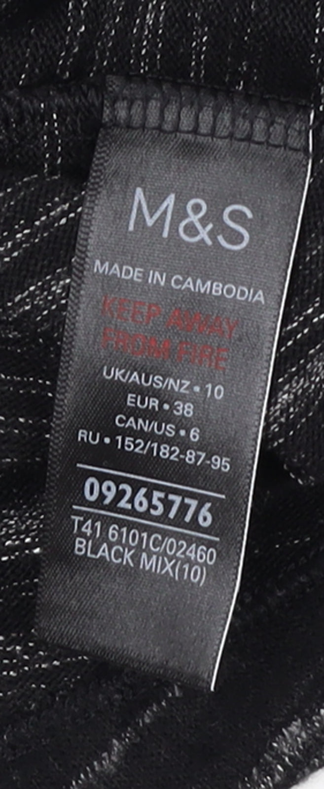 Womens UK Size 10 Marks and Spencer Black Basic T-Shirt