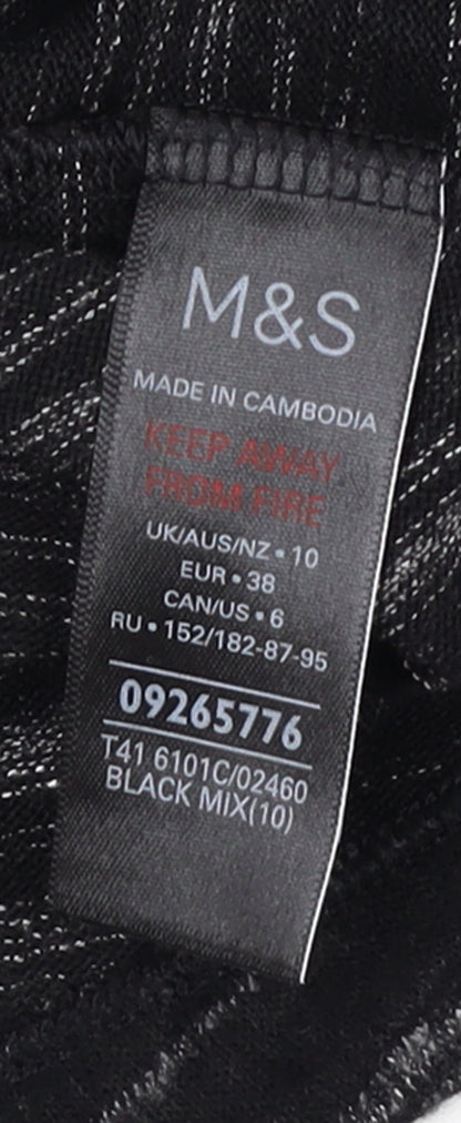 Womens UK Size 10 Marks and Spencer Black Basic T-Shirt