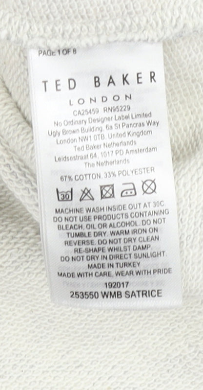 Womens UK Size XS Ted Baker Grey Pullover Jumper