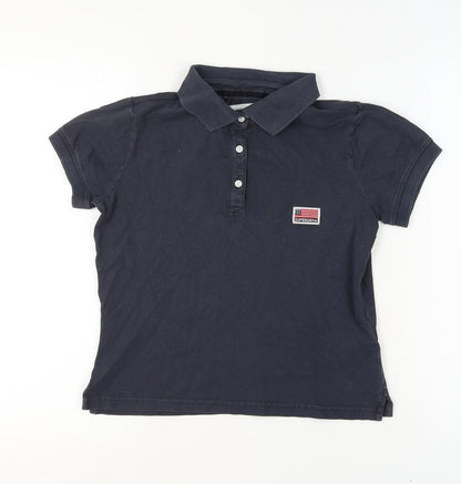 Boys UK Size L Superdry Blue Basic Polo