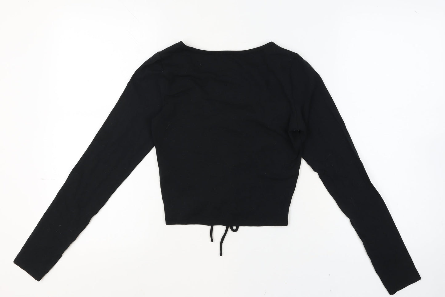 Womens UK Size M Hollister Black Cropped T-Shirt