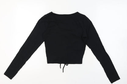 Womens UK Size M Hollister Black Cropped T-Shirt