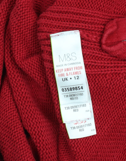 Womens UK Size 12 Marks and Spencer Red Pullover Jumper