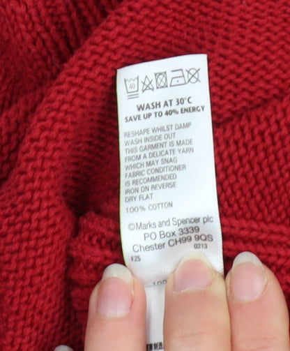 Womens UK Size 12 Marks and Spencer Red Pullover Jumper
