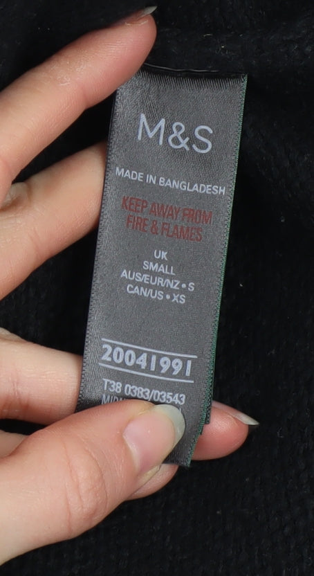 Womens UK Size S Marks and Spencer Black Pullover Jumper