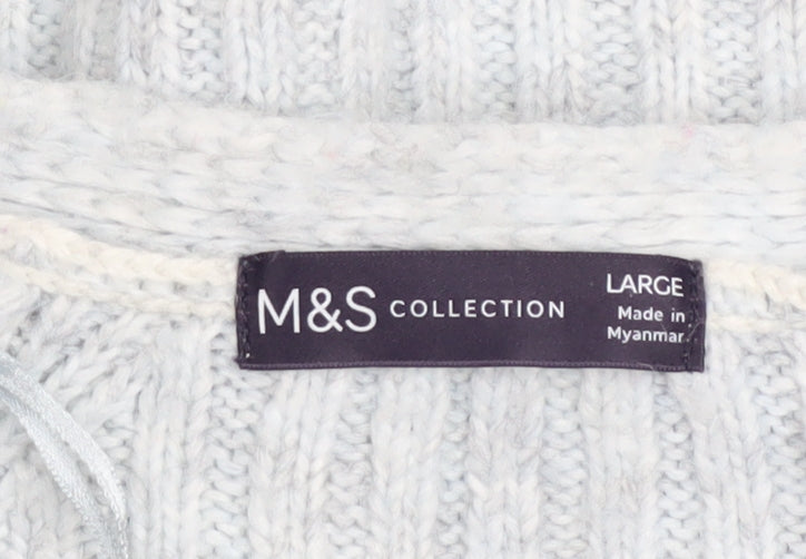 Womens UK Size L Marks and Spencer Grey Cardigan Jumper