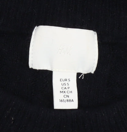 Womens UK Size 8 H&M Black Pullover Jumper
