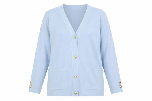Womens UK Size 18/20 Daxon Blue Cardigan Jumper