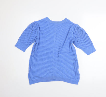 Womens UK Size 14 Marks and Spencer Blue Tunic Blouse