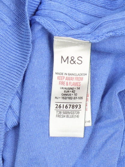 Womens UK Size 14 Marks and Spencer Blue Tunic Blouse