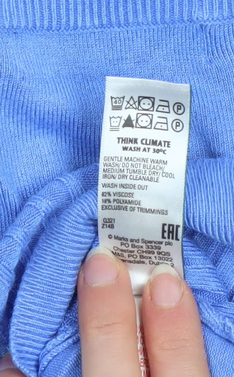 Womens UK Size 14 Marks and Spencer Blue Tunic Blouse
