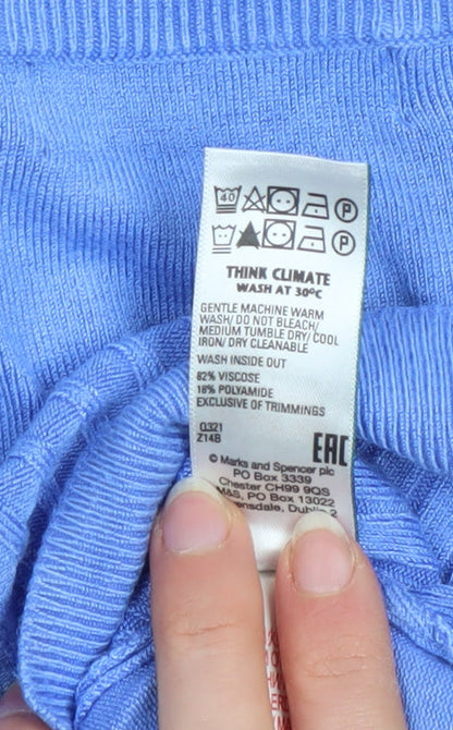 Womens UK Size 14 Marks and Spencer Blue Tunic Blouse