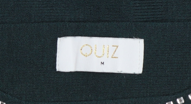 Womens UK Size M Quiz Green Pullover Jumper