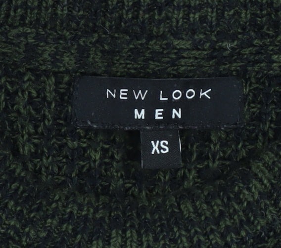 Mens UK Size XS New Look Green Pullover Jumper