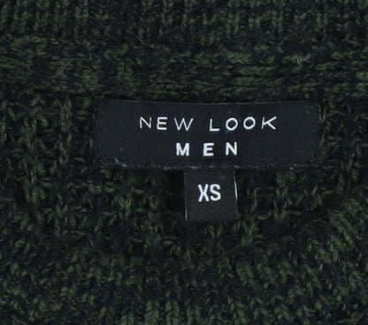 Mens UK Size XS New Look Green Pullover Jumper