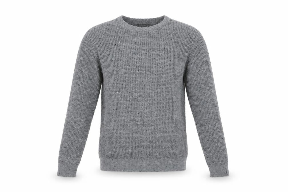 Cedarwood State Men's Grey XS Crew Neck Waffle Knit Pullover Jumper