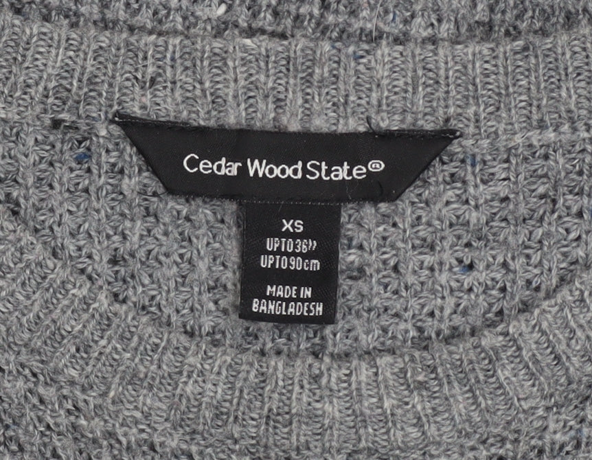 Mens UK Size XS Cedar Wood State Grey Pullover Jumper