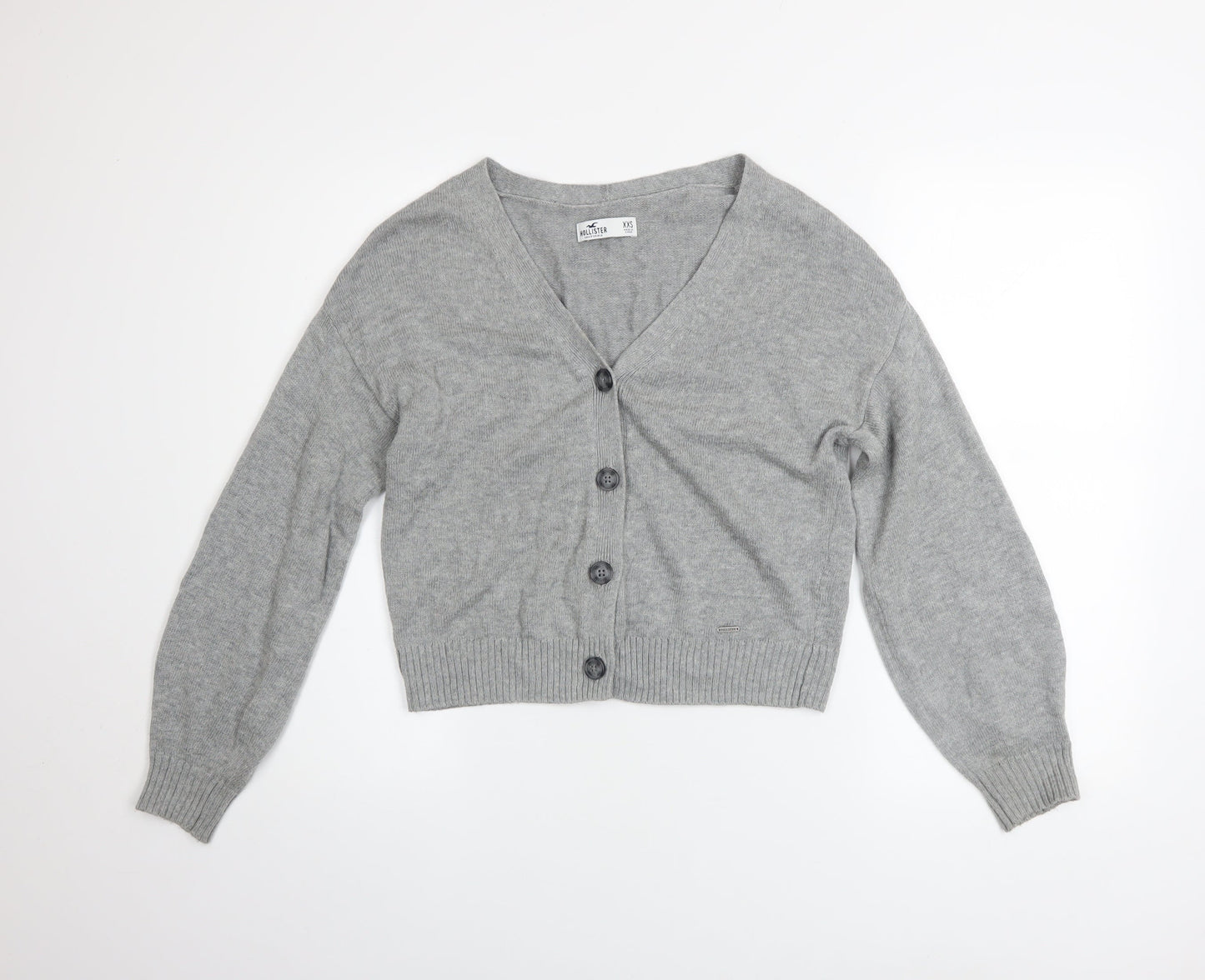 Womens UK Size 2XS Hollister Grey Cardigan Jumper