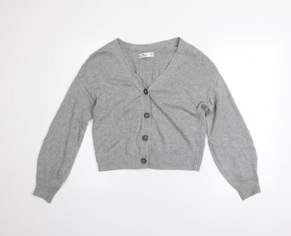 Womens UK Size 2XS Hollister Grey Cardigan Jumper