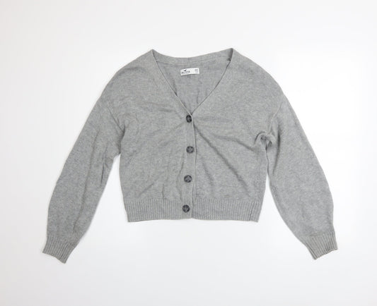 Womens UK Size 2XS Hollister Grey Cardigan Jumper