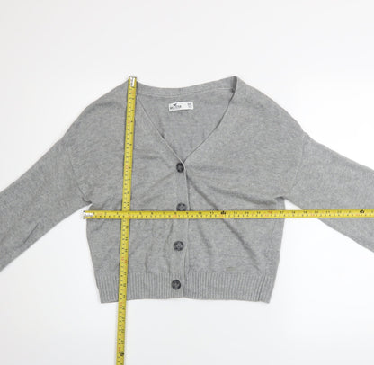 Womens UK Size 2XS Hollister Grey Cardigan Jumper