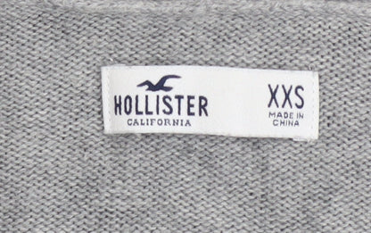 Womens UK Size 2XS Hollister Grey Cardigan Jumper