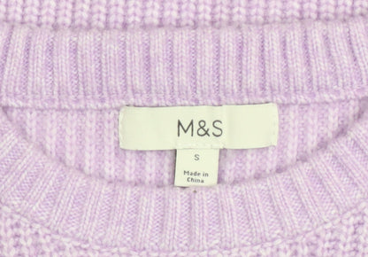 Womens UK Size S Marks and Spencer Purple Pullover Jumper