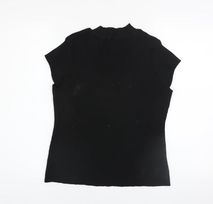 Womens UK Size L ASOS Black Basic T-Shirt
