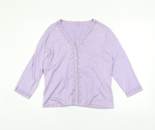 Womens UK Size 18 Marks and Spencer Purple Cardigan Jumper