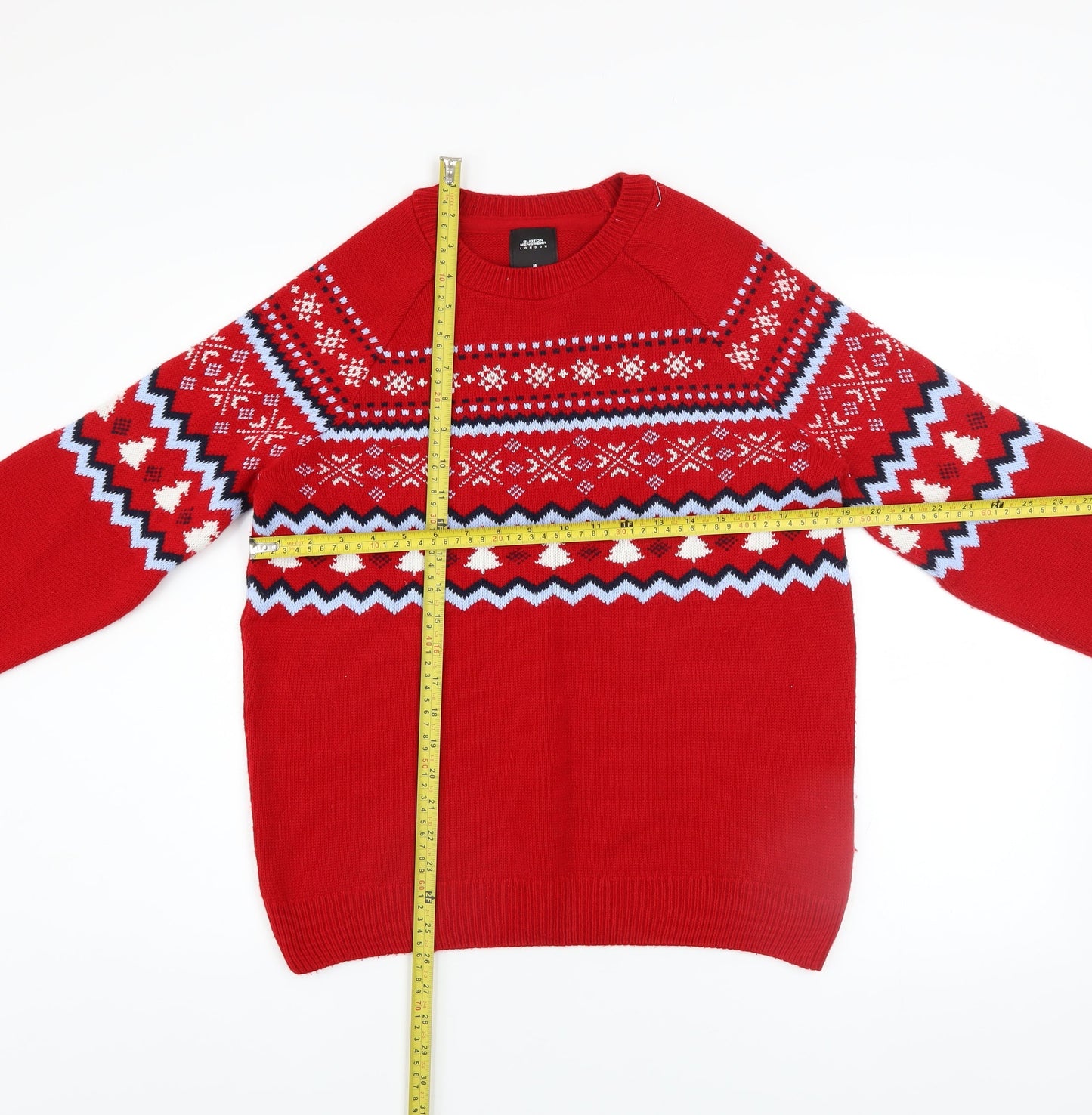 Mens UK Size M Burton Menswear London Red Pullover Jumper