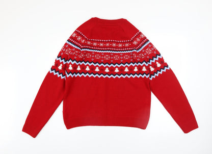 Mens UK Size M Burton Menswear London Red Pullover Jumper