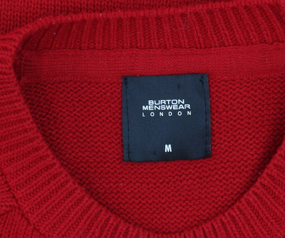 Mens UK Size M Burton Menswear London Red Pullover Jumper