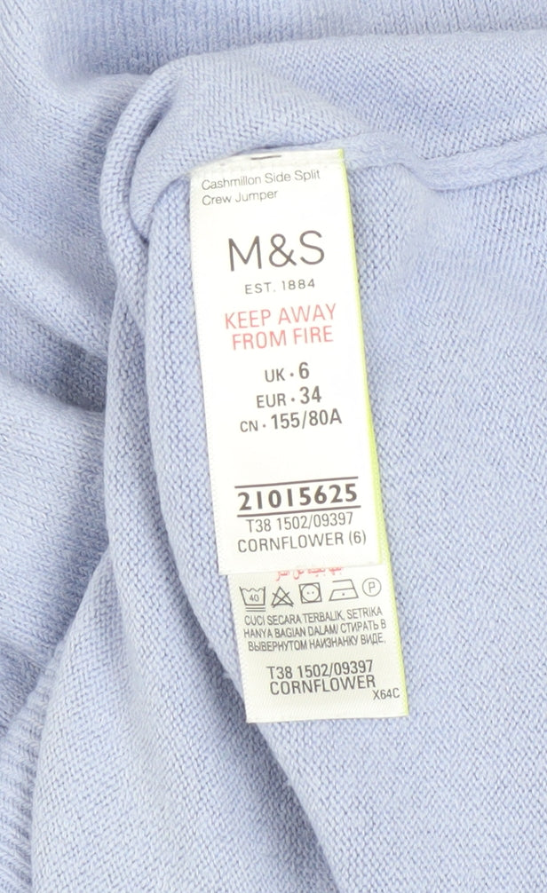 Womens UK Size 6 Marks and Spencer Blue Pullover Jumper