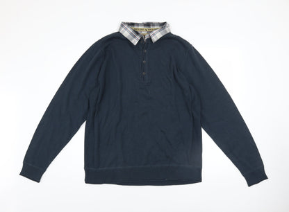 Mens UK Size L Marks and Spencer Blue Henley Jumper