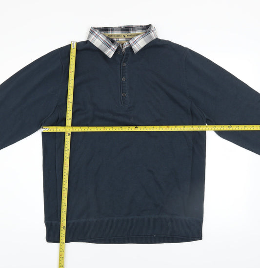 Mens UK Size L Marks and Spencer Blue Henley Jumper