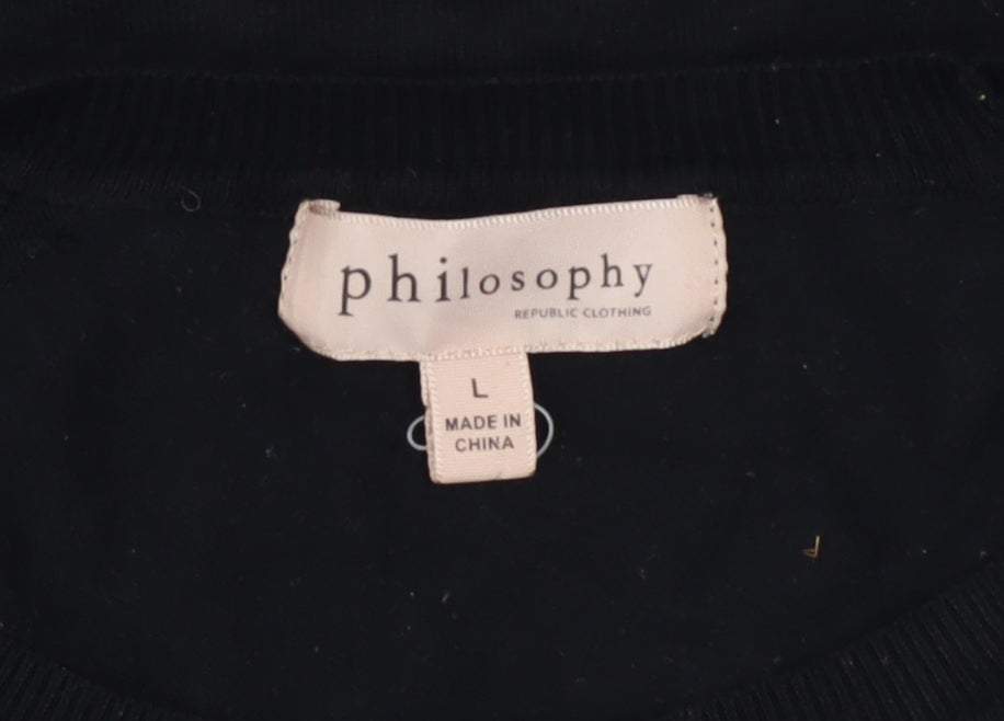 Womens UK Size L Philosophy Black Pullover Jumper