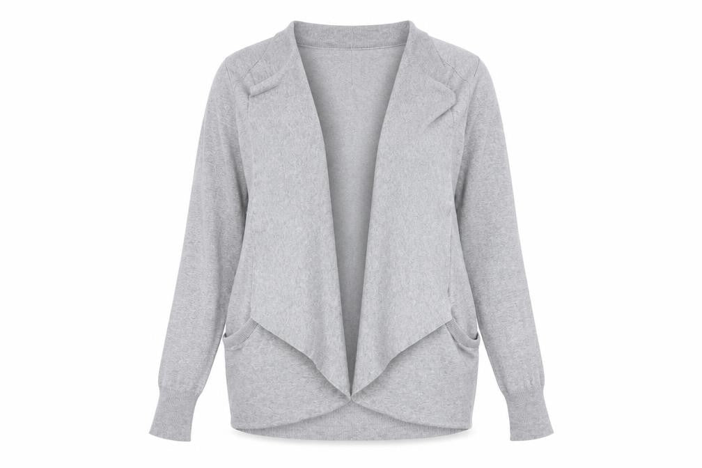 Womens UK Size M DKNY Grey Cardigan Jumper