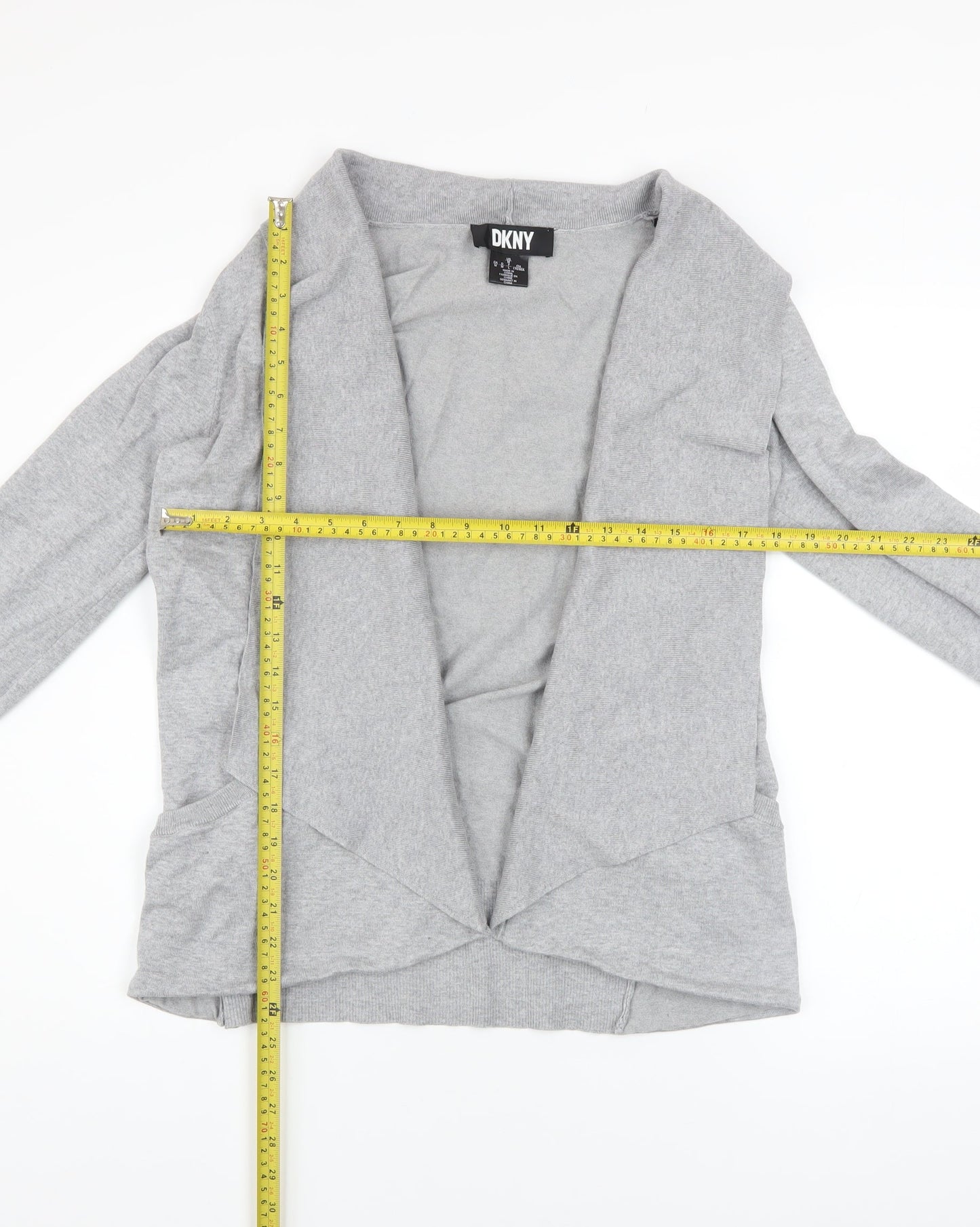 Womens UK Size M DKNY Grey Cardigan Jumper