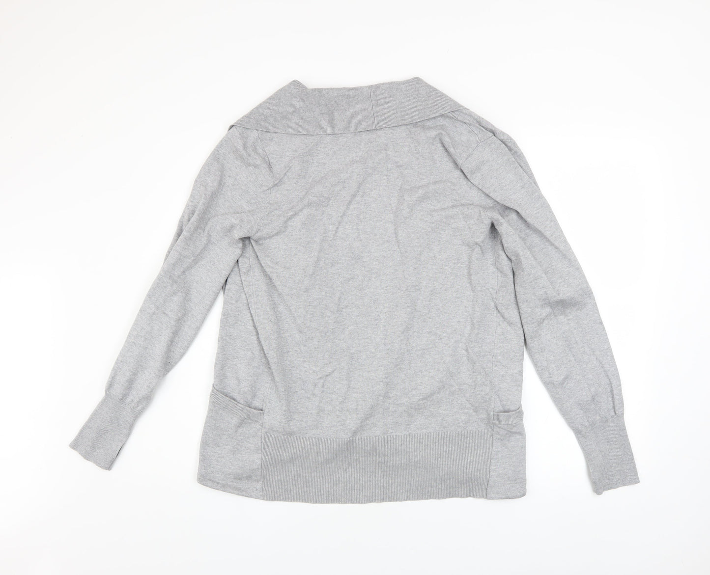Womens UK Size M DKNY Grey Cardigan Jumper
