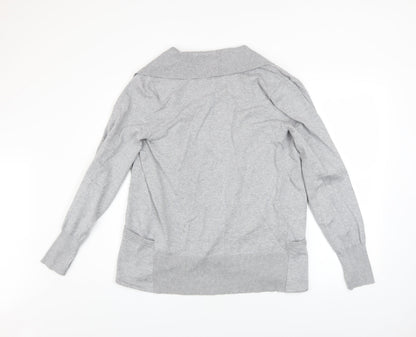 Womens UK Size M DKNY Grey Cardigan Jumper