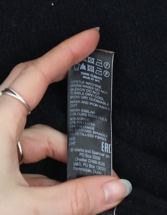 Womens UK Size L Marks and Spencer Black Pullover Jumper