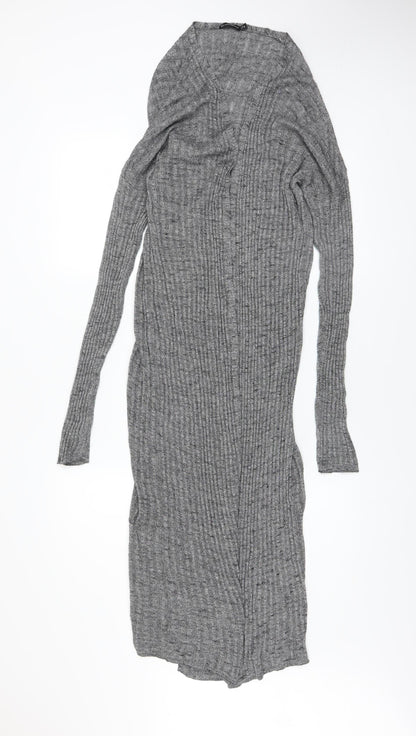 Womens UK Size L Bershka Grey Cardigan Jumper
