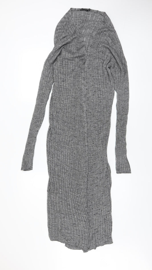 Womens UK Size L Bershka Grey Cardigan Jumper
