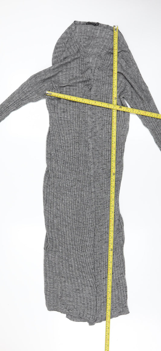 Womens UK Size L Bershka Grey Cardigan Jumper