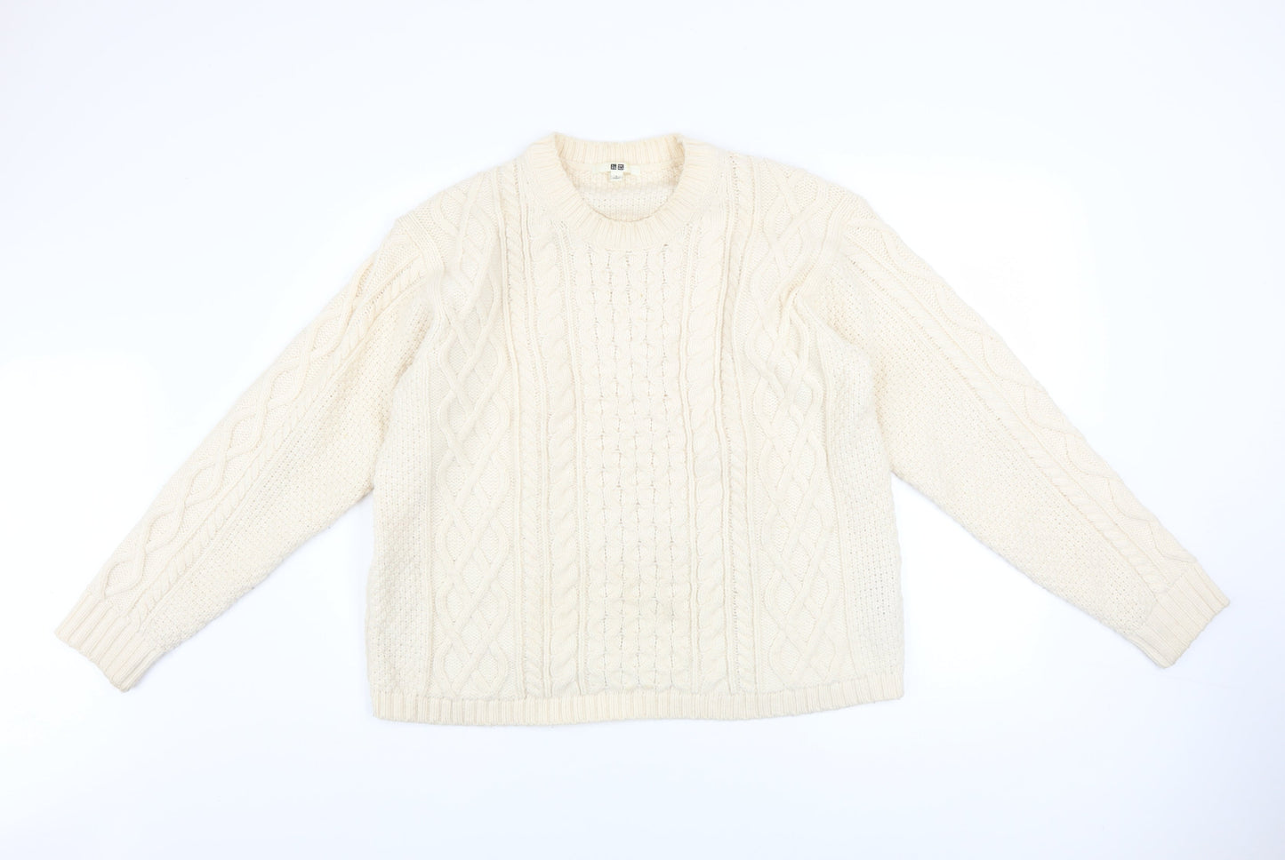 Womens UK Size L Uniqlo Ivory Pullover Jumper