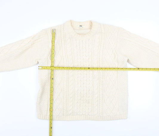 Womens UK Size L Uniqlo Ivory Pullover Jumper