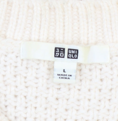 Womens UK Size L Uniqlo Ivory Pullover Jumper