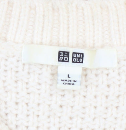 Womens UK Size L Uniqlo Ivory Pullover Jumper
