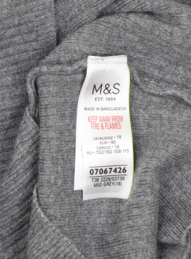 Womens UK Size 18 Marks and Spencer Grey Pullover Jumper