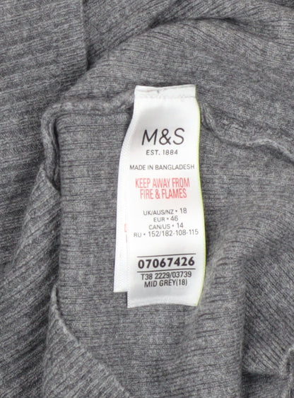 Womens UK Size 18 Marks and Spencer Grey Pullover Jumper